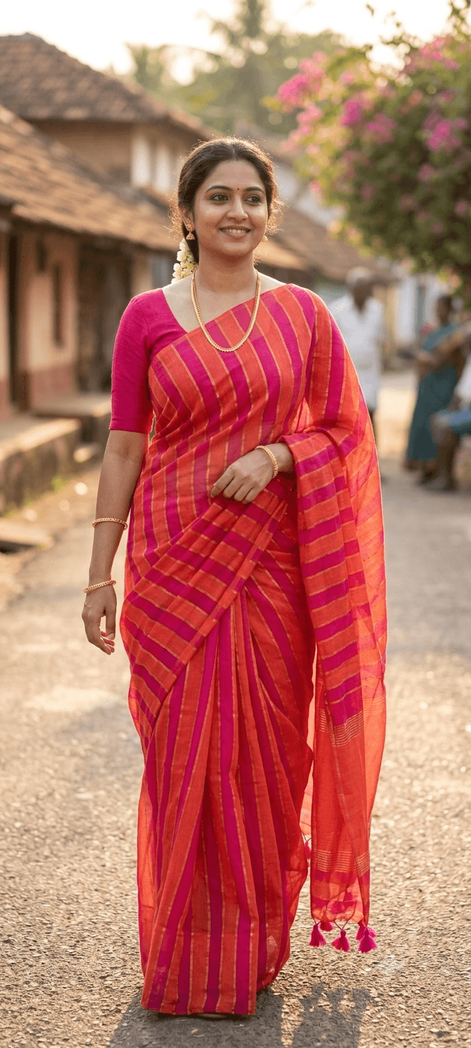 Mul cotton saree